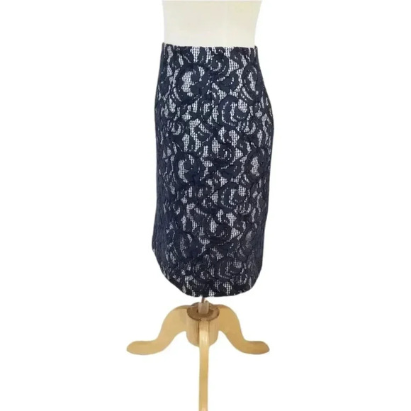 {Carven} Floral Lace Gingham Skirt - Size 10 - Picture 5 of 16